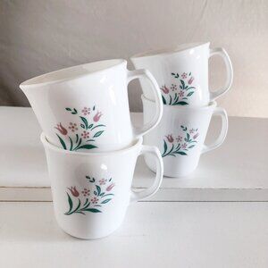 Vintage 90s White Cottagecore Coffee Mugs